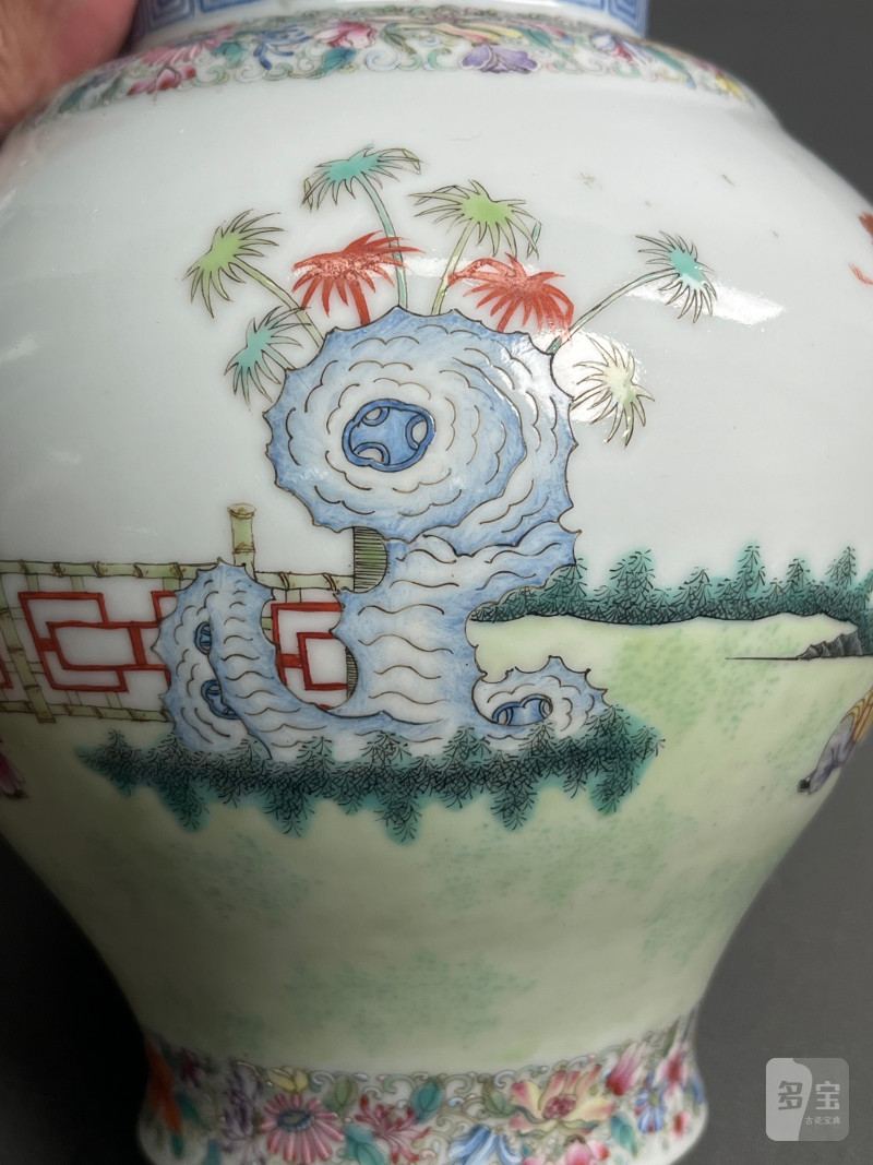民国  粉彩婴戏图盖罐（一对） - 图25